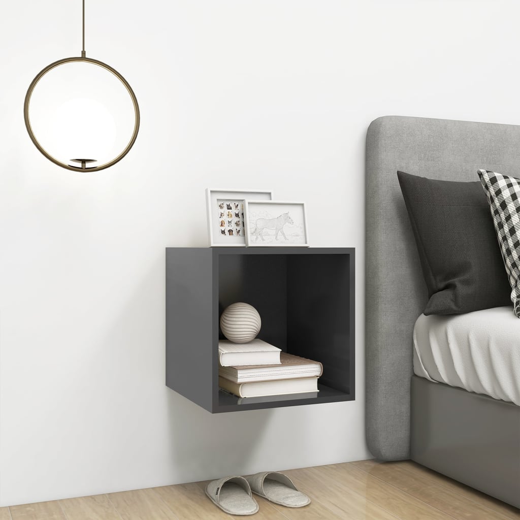 Mobile a Muro Grigio 37x37x37 cm in Legno Multistrato