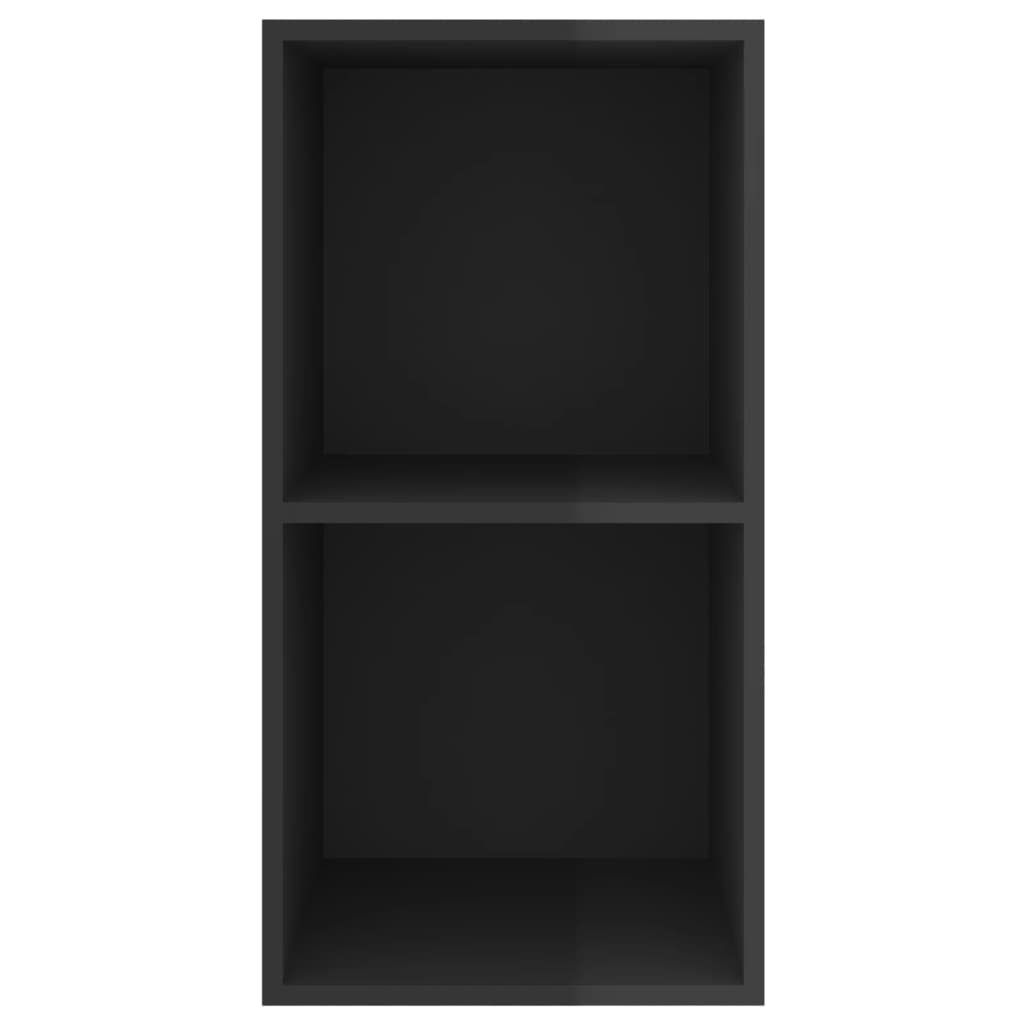 Mobile TV da Parete Nero Lucido 37x37x72 cm Legno Multistrato