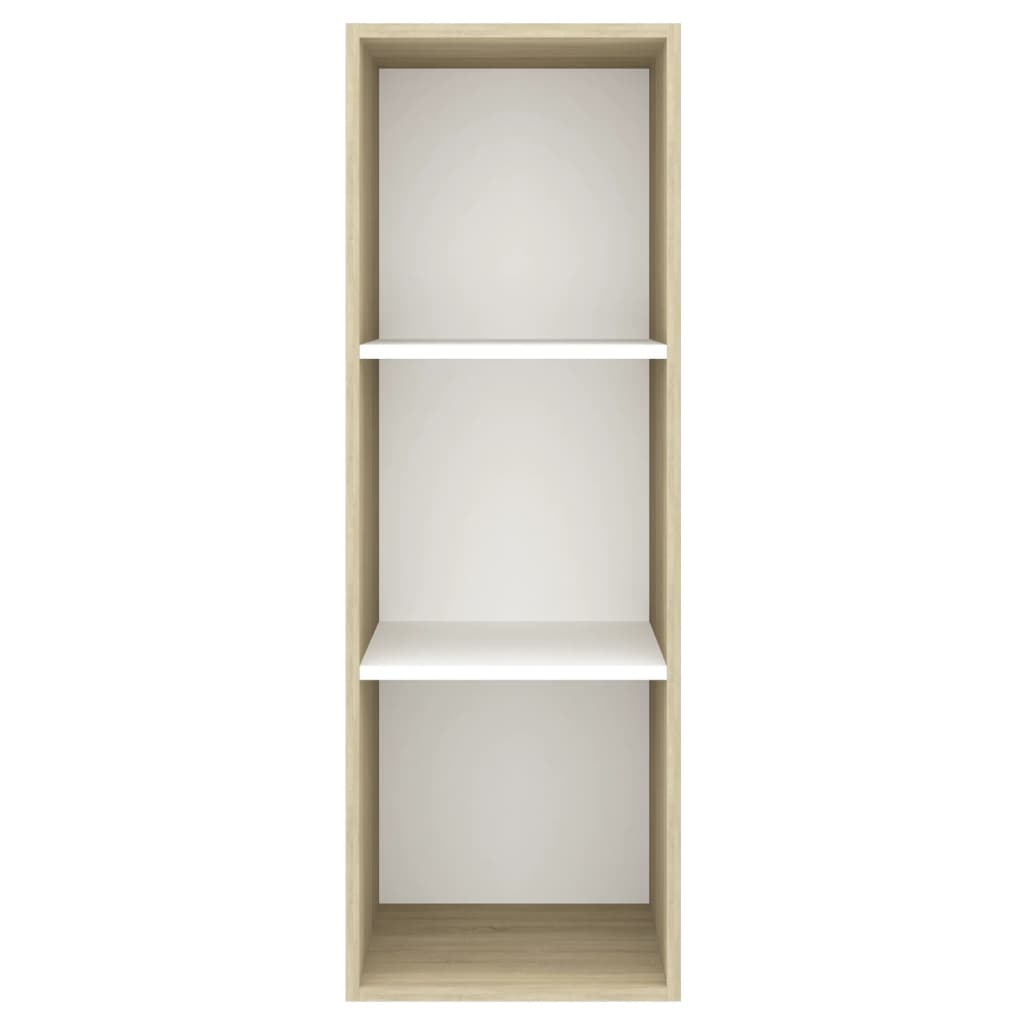 Mobile TV Parete Rovere Sonoma e Bianco 37x37x107cm Multistrato
