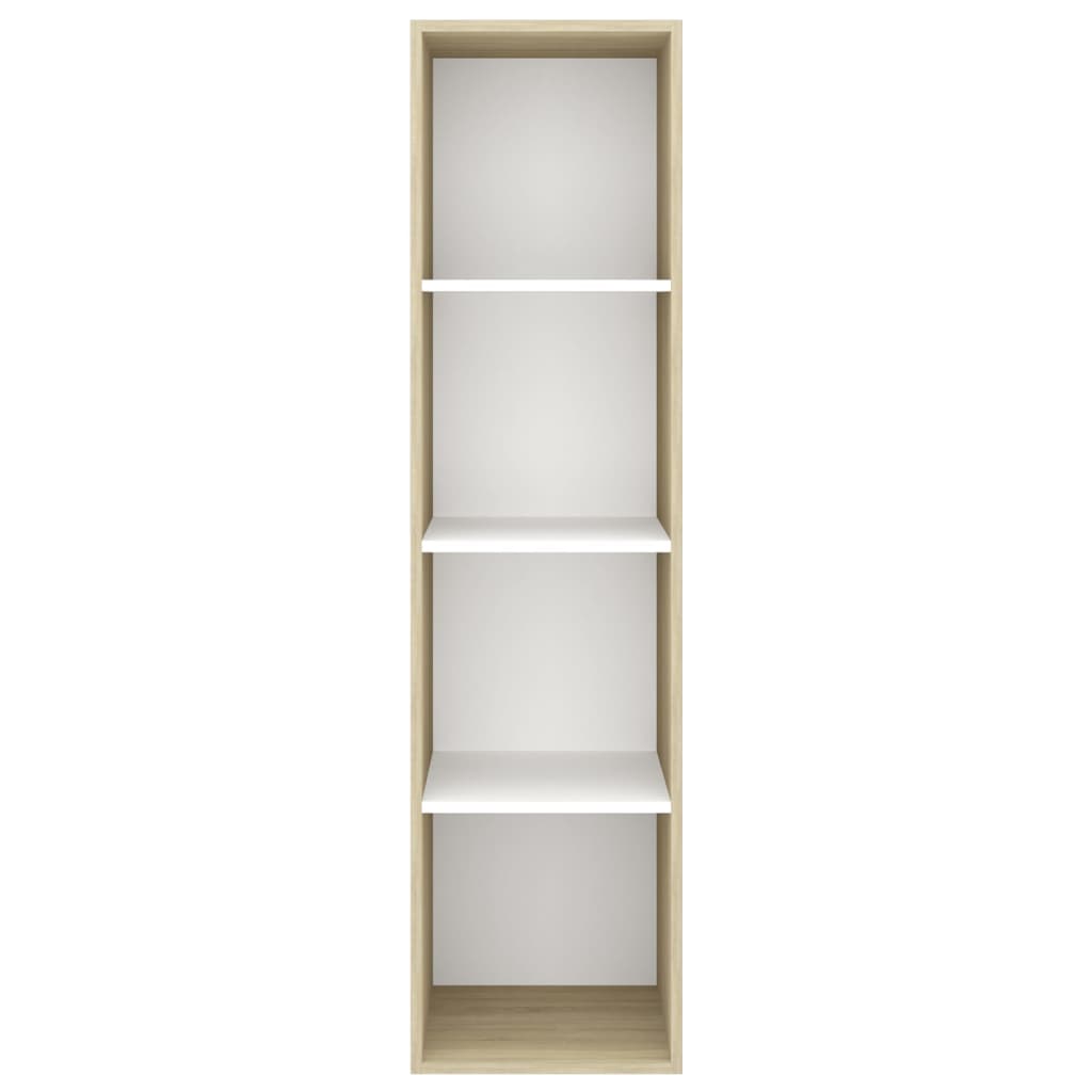 Mobile TV Parete Rovere Sonoma Bianco 37x37x142,5cm Multistrato