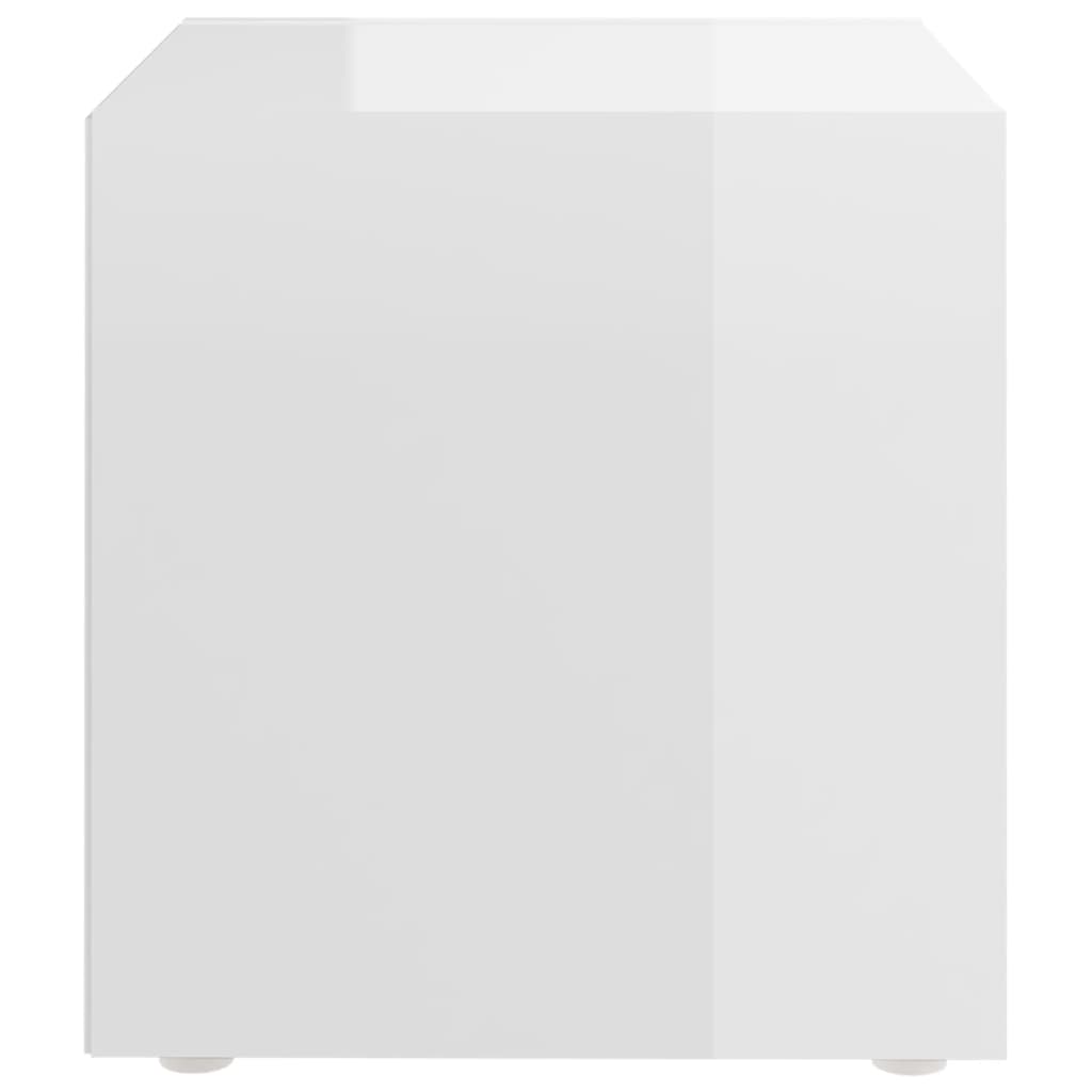 Mobile Porta TV Bianco Lucido 37x35x37 cm in Legno Multistrato