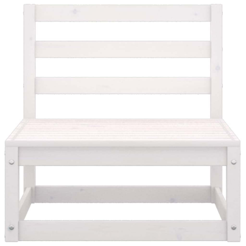 Set Divani da Giardino 3 pz Bianchi in Legno Massello di Pino