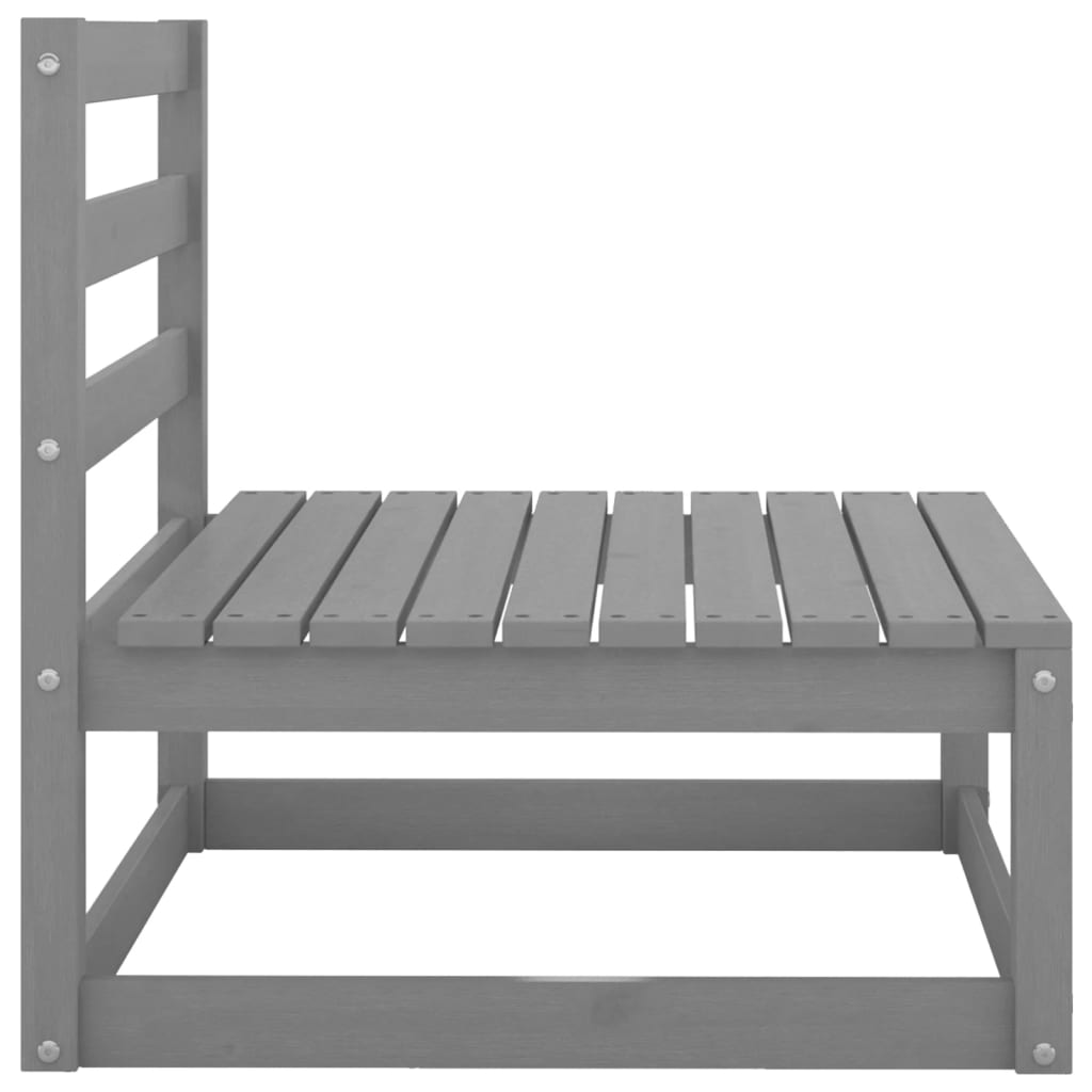 Set Divani da Giardino 2 pz Grigio Cuscini Massello di Pino