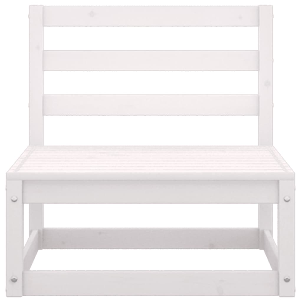 Set Divani da Giardino 2 pz Cuscini Bianchi Massello di Pino
