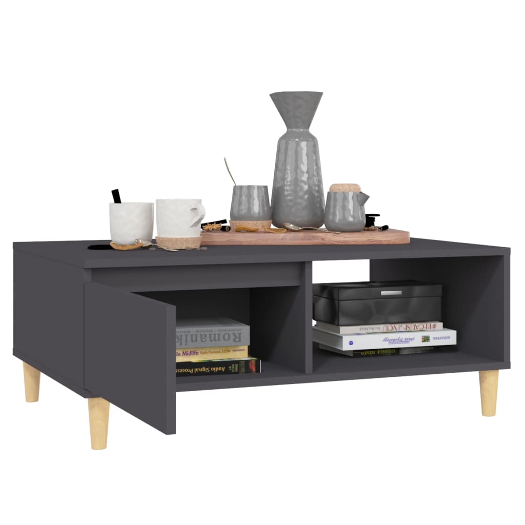 Tavolino da Salotto Grigio 90x60x35 cm in Legno Multistrato