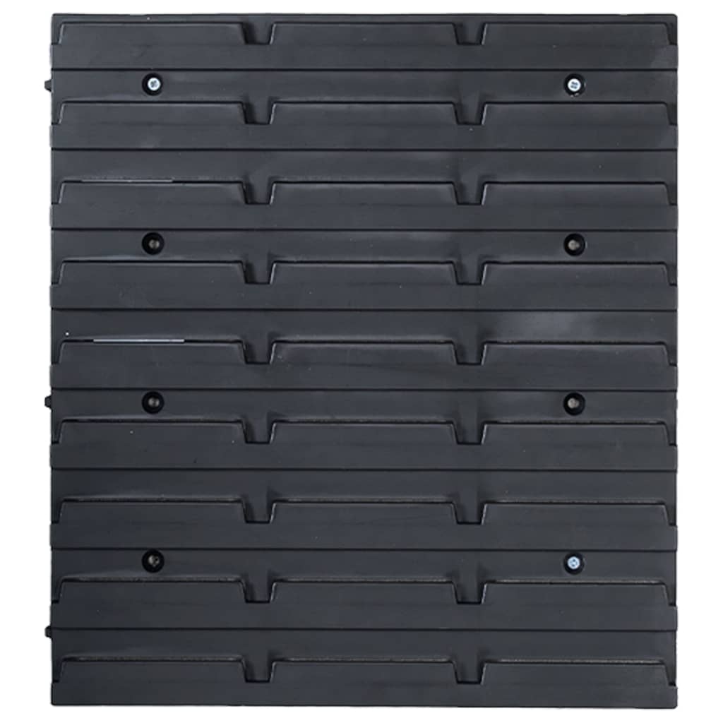 Kit Contenitori 71 pz con Pannelli a Parete Rosso e Nero