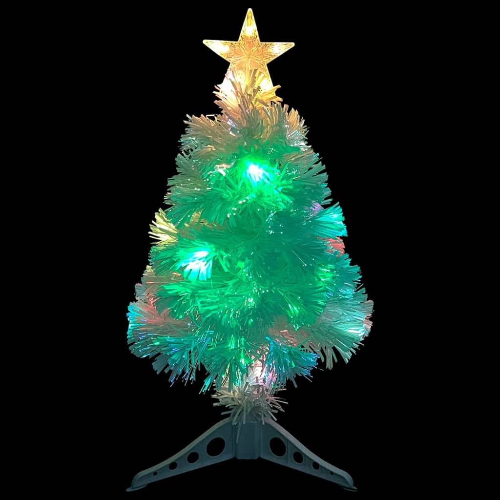 Albero Natale Preilluminato Bianco 64 cm in Fibra Ottica