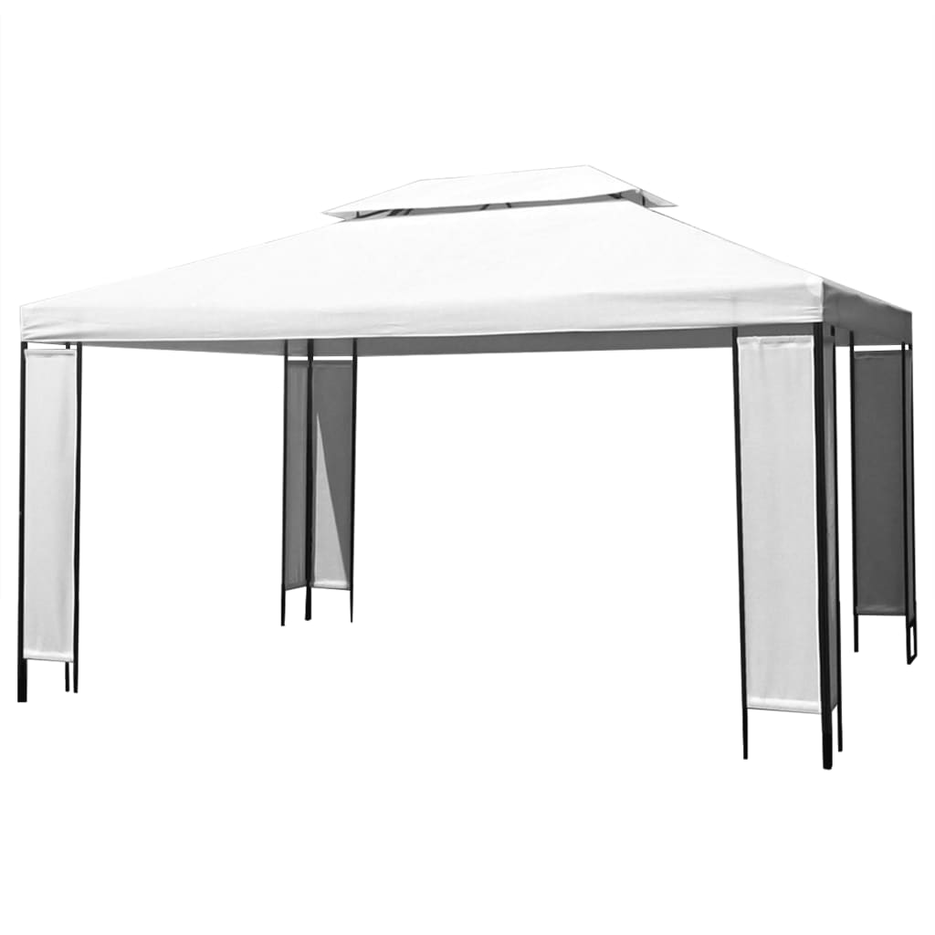 Gazebo con Stringa di Luci LED Bianco 3x4 m