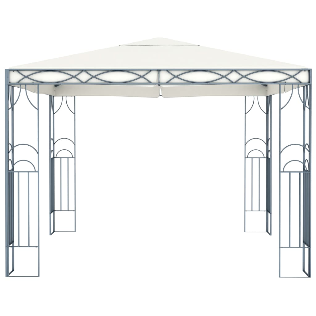 Gazebo con Stringa di Luci LED 300x300 cm Crema