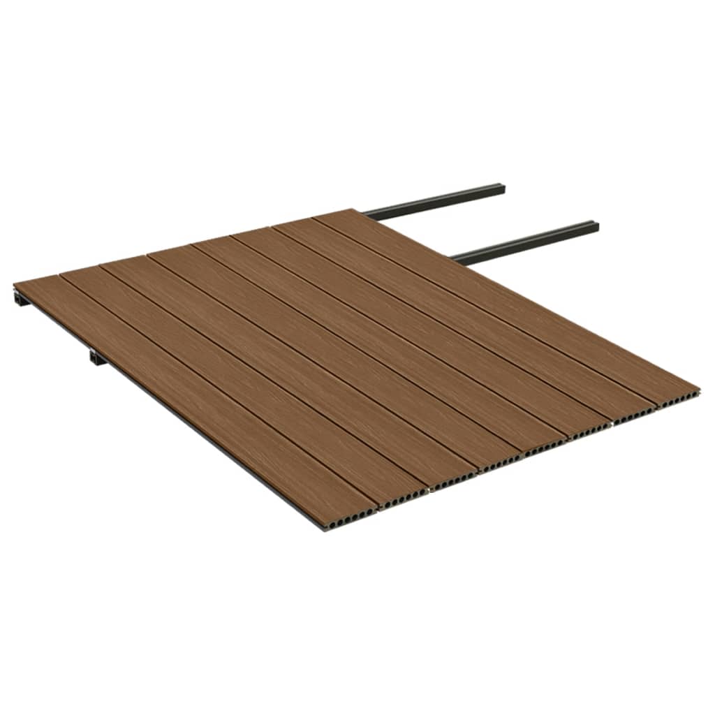 Listoni Decking WPC con Accessori Marroni e Grigi 16 m² 2,2 m