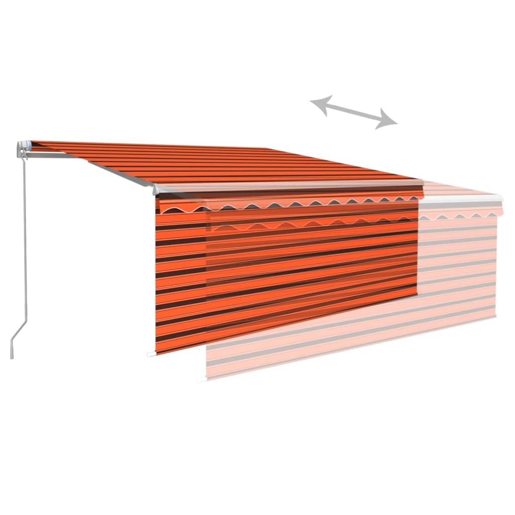 Tenda Sole Retrattile Manuale con LED 3x2,5m Arancione Marrone