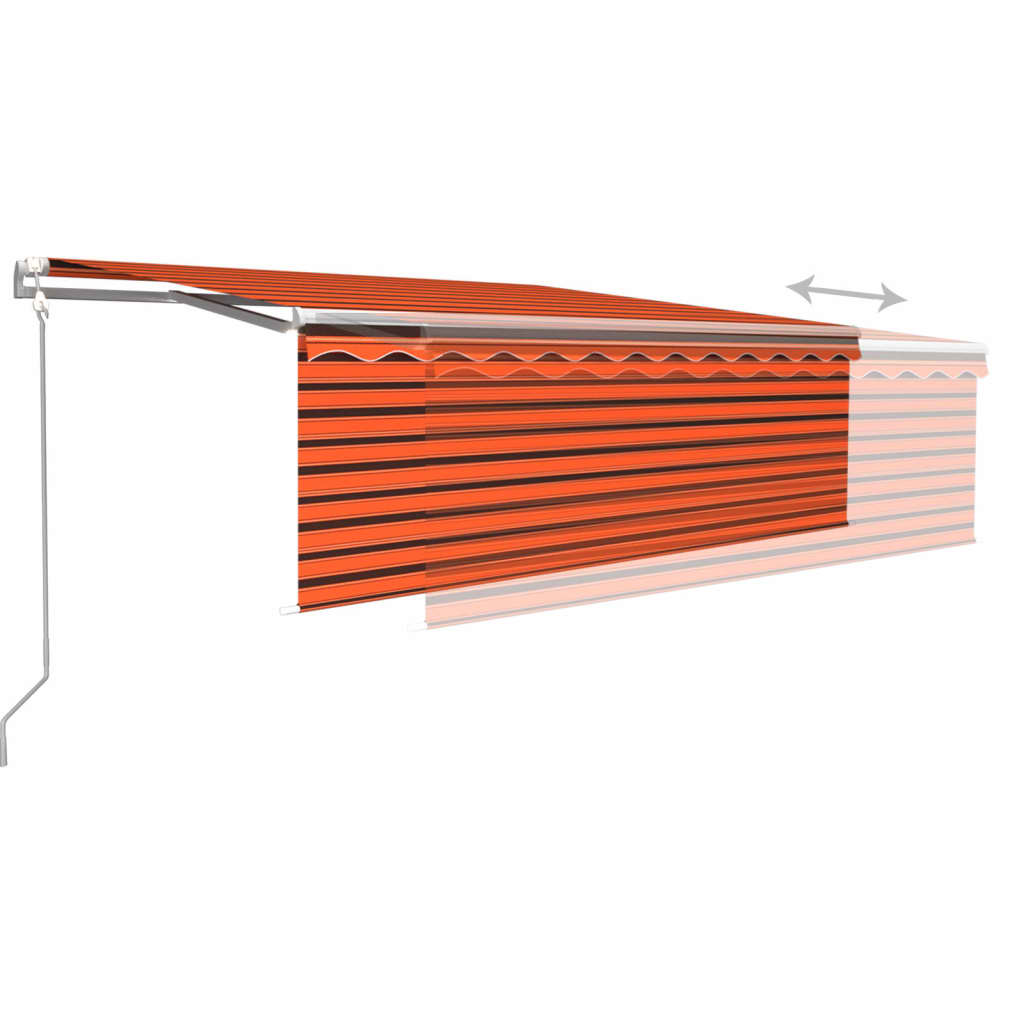 Tenda da Sole Retrattile Automatica 4,5x3m Arancione e Marrone