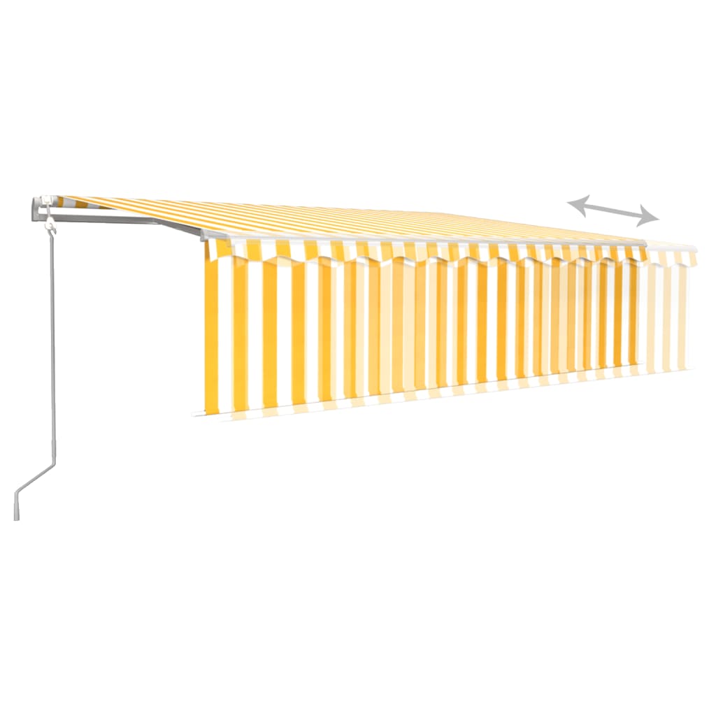 Tenda Automatica con Sensore Vento LED 5x3m Gialla/Bianca