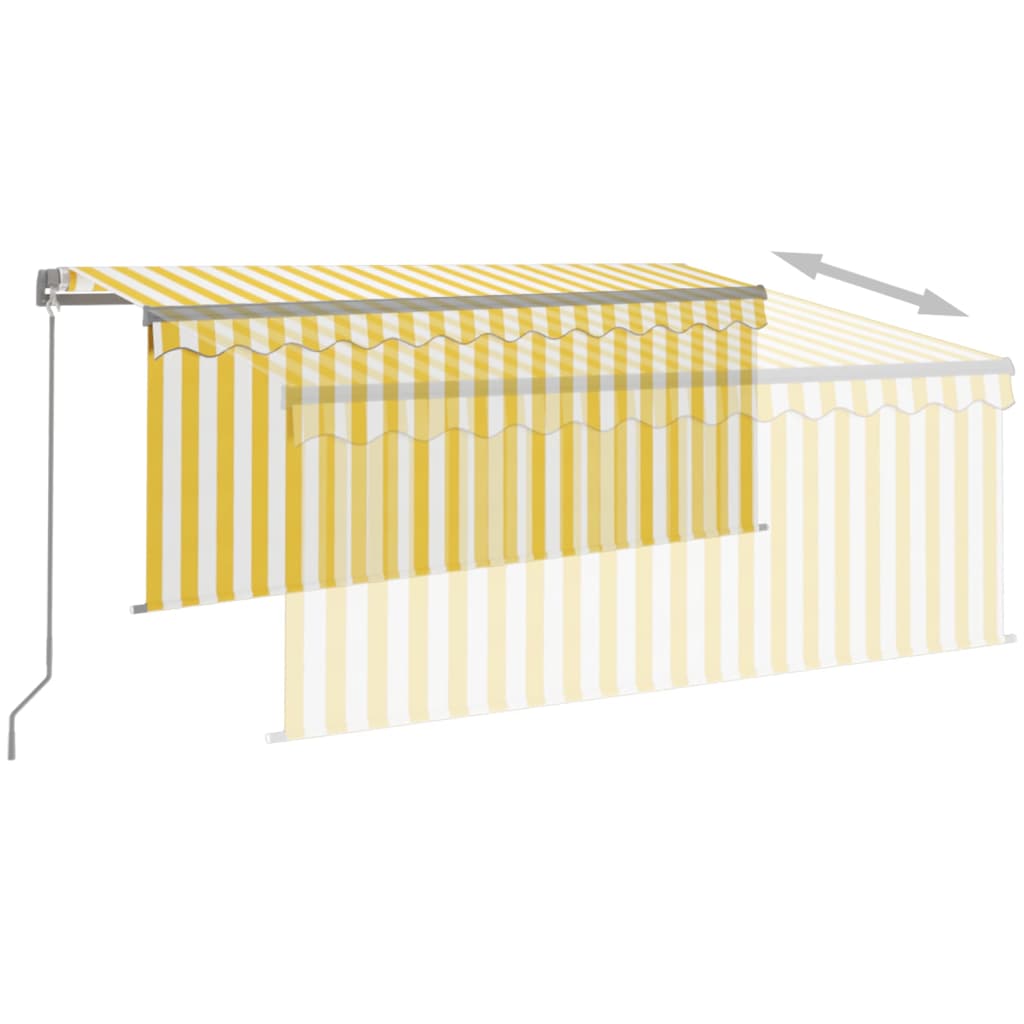 Tenda Sole Retrattile Manuale Parasole LED 3x2,5m Gialla Bianca
