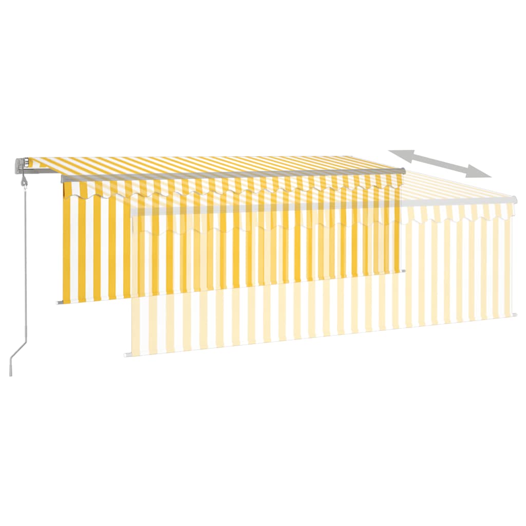 Tenda Automatica con Sensore Vento LED 4x3 m Gialla/Bianca