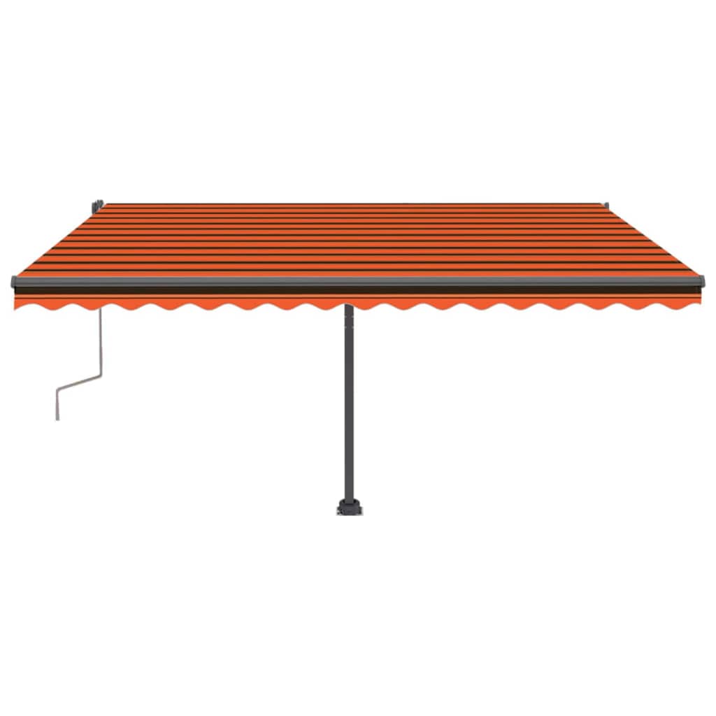 Tenda da Sole Manuale con Palo 400x300 cm Arancione/Marrone