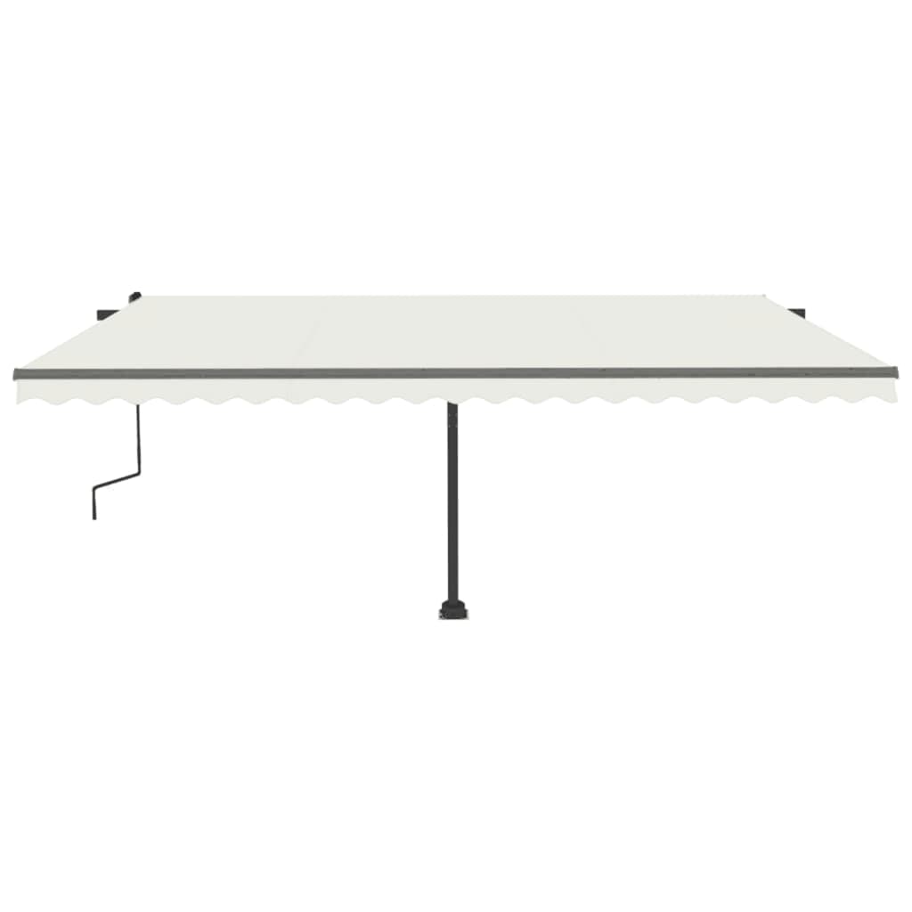 Tenda da Sole Retrattile Manuale con LED 500x300 cm Crema