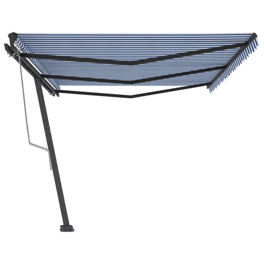 Tenda da Sole Autoportante Automatica 600x300 cm Blu Bianca