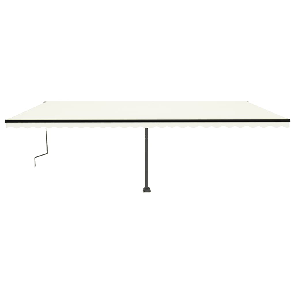 Tenda da Sole Retrattile Manuale con LED 600x350 cm Crema