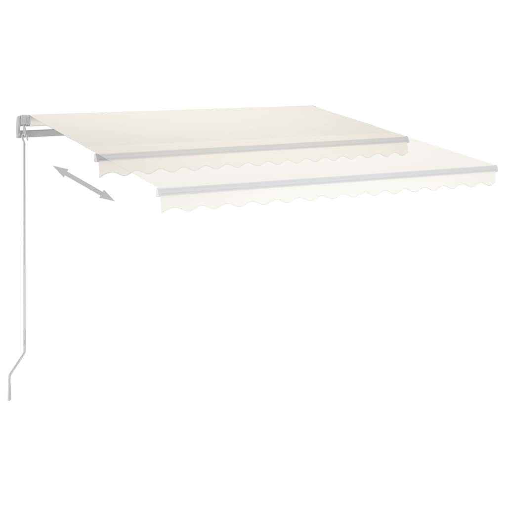Tenda Automatica con Sensore Vento e LED 4x3 m Crema