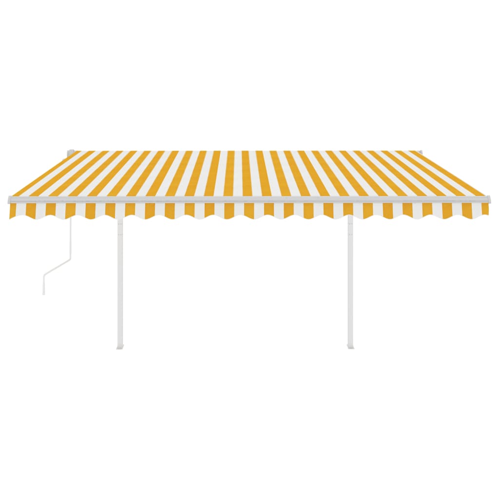 Tenda Automatica con Sensore Vento LED 4x3,5 m Gialla e Bianca