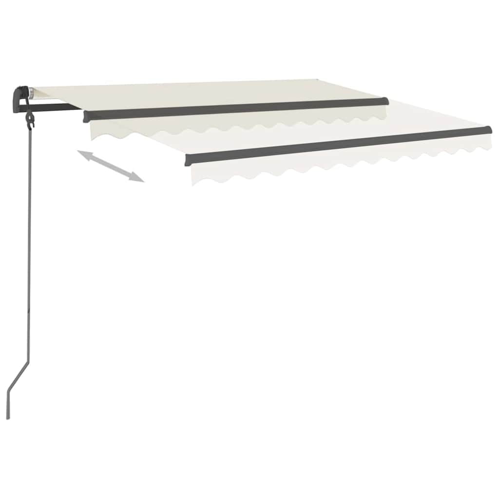 Tenda da Sole Retrattile Automatica con Pali 3x2,5 m Crema
