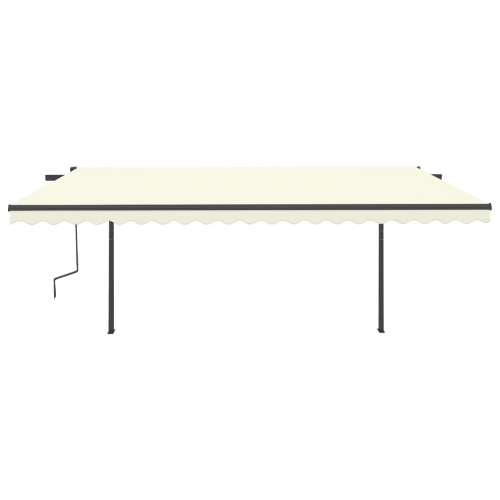 Tenda da Sole Retrattile Manuale con LED 5x3 m Crema