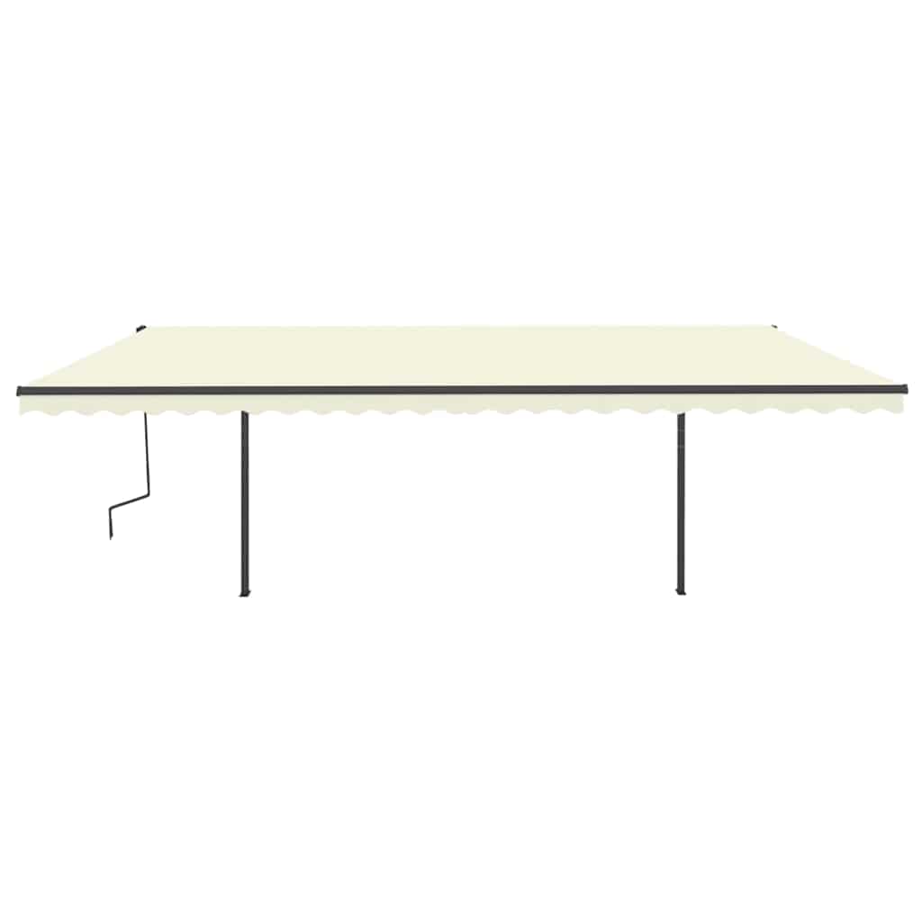 Tenda da Sole Retrattile Manuale con Pali 6x3 m Crema