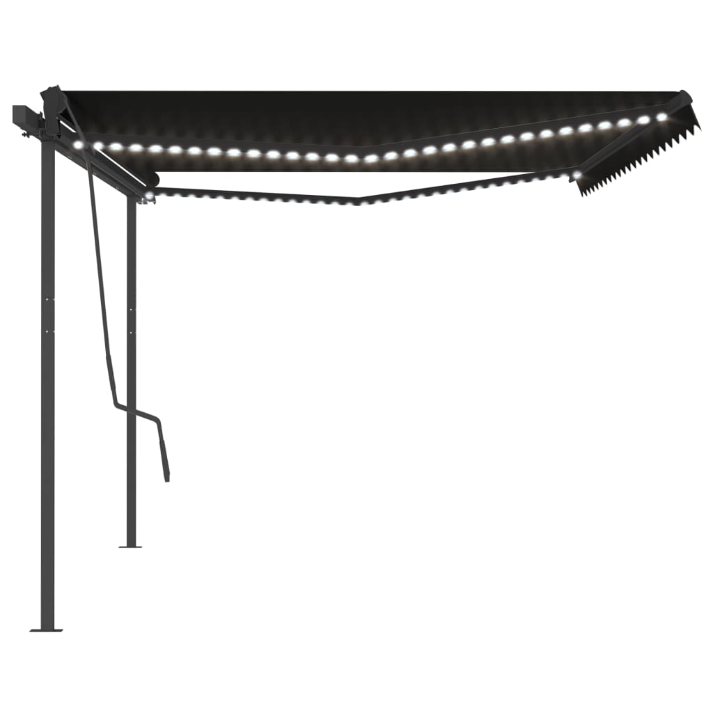 Tenda Automatica con Sensore Vento e LED 5x3,5 m Antracite