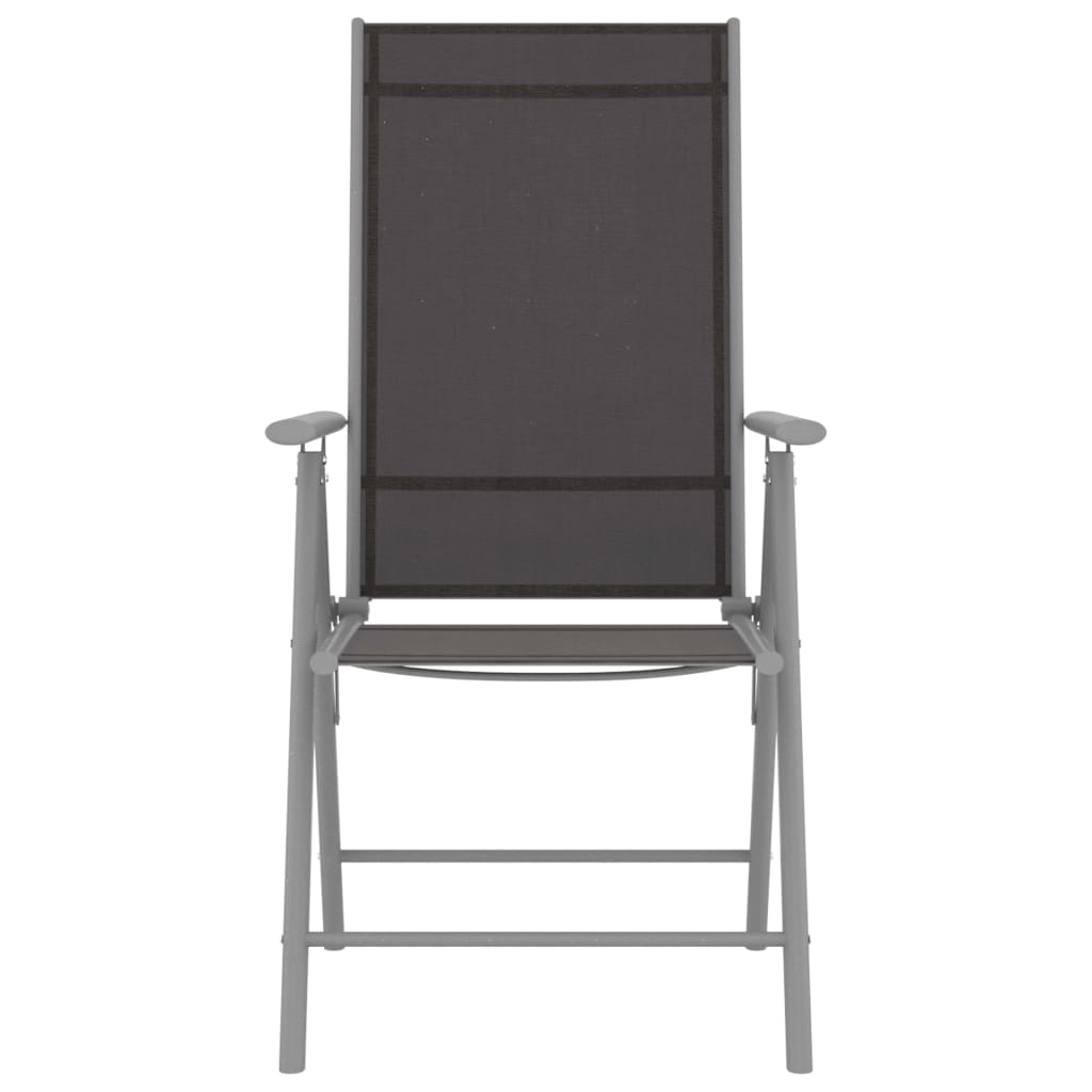 Set Mobili Pranzo Giardino 5pz Alluminio e Textilene Argento