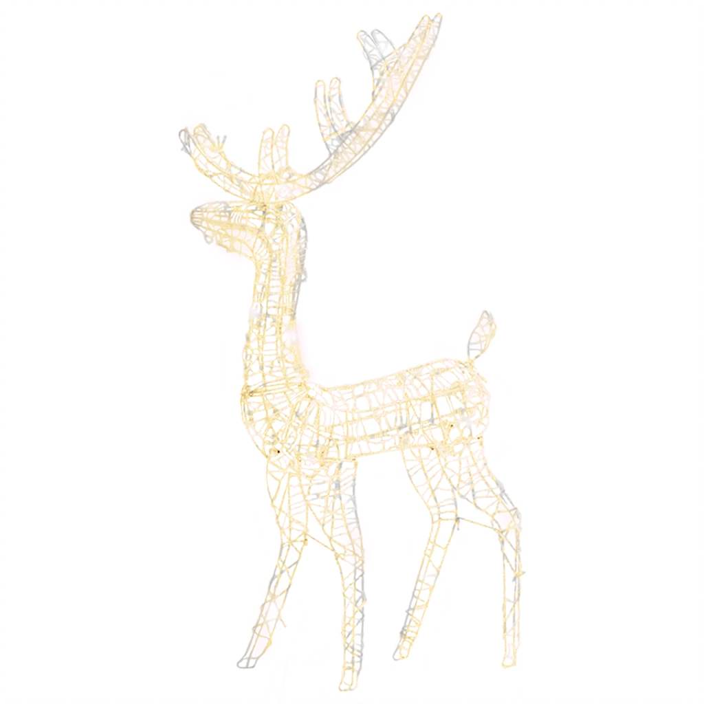 Decorazione Natalizia Acrilico Renna 140 LED 120cm Bianco Caldo