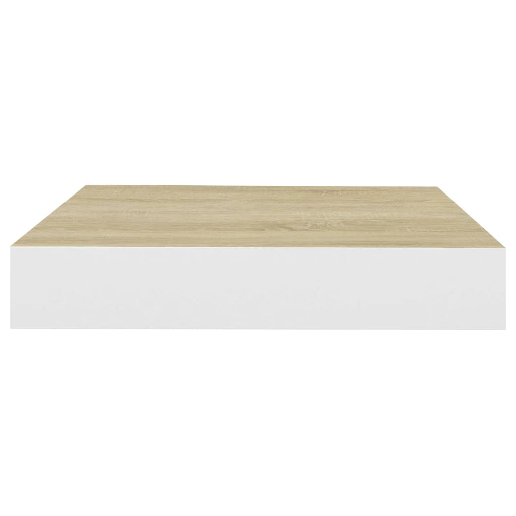 Scaffale a Parete Rovere e Bianco 23x23,5x3,8 cm in MDF