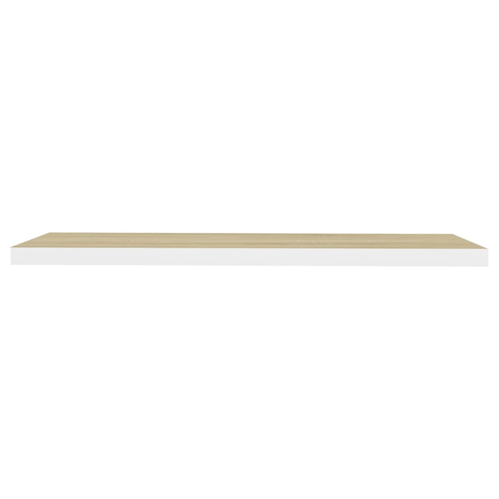 Scaffale a Parete Rovere e Bianco 120x23,5x3,8 cm in MDF