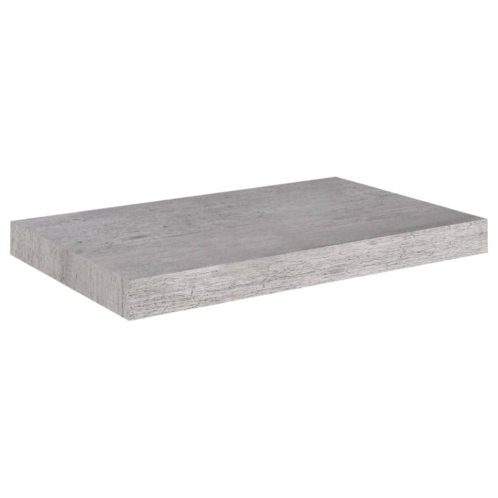 Scaffali a Parete 2 pz Grigio Cemento 50x23x3,8 cm in MDF