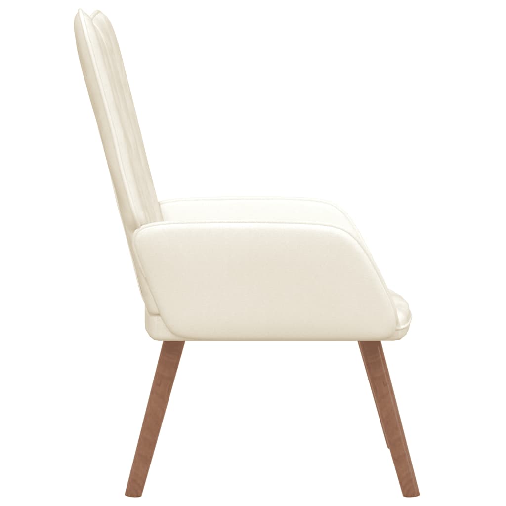 Poltrona Relax Bianco Crema in Velluto