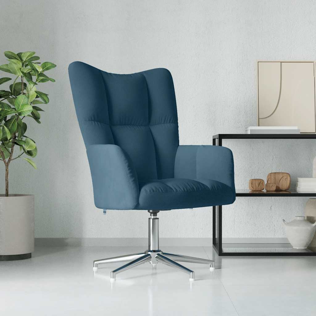 Sedia Relax Blu in Velluto