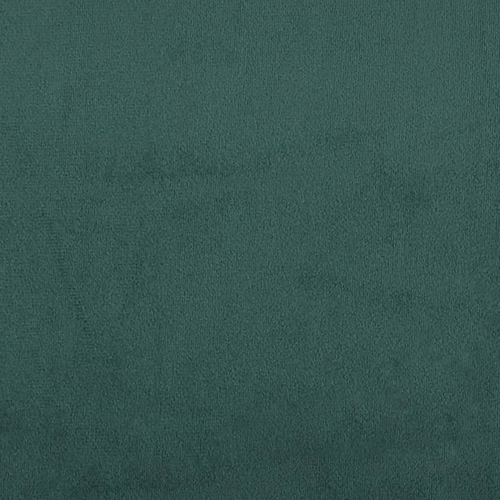 Poggiapiedi con Gambe in Legno Verde Scuro in Velluto