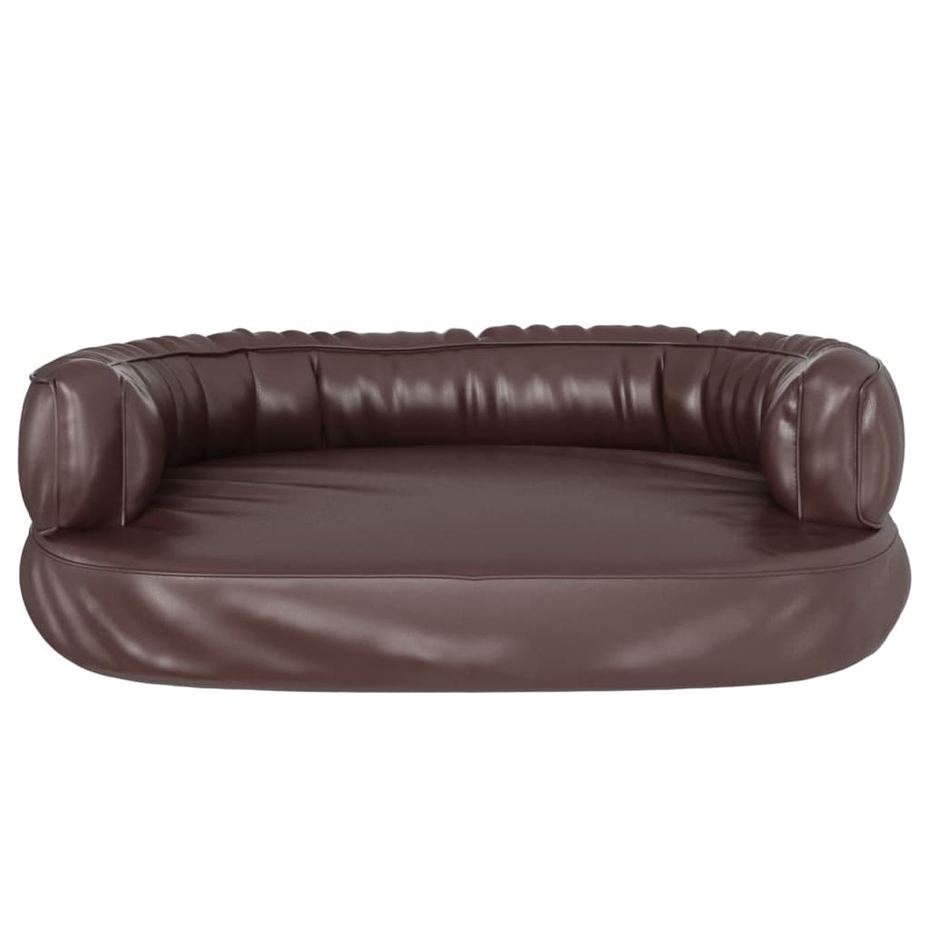 Letto Cani Ergonomico Gommapiuma Marrone 60x42 cm in Similpelle