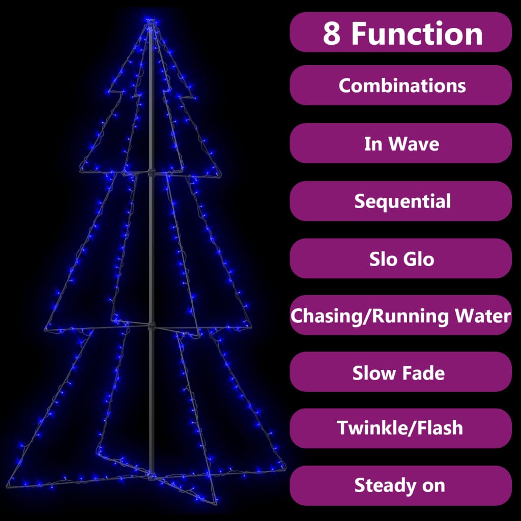 Albero di Natale a Cono 240 LED per Interni Esterni 118x180 cm