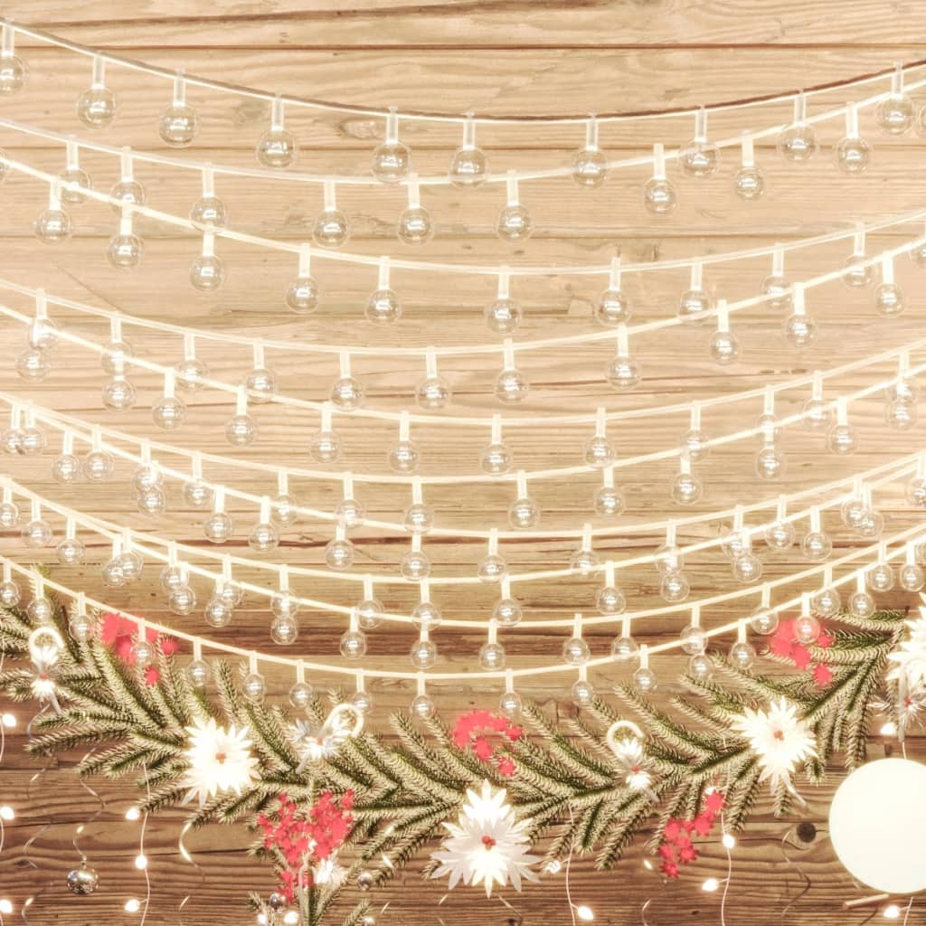 Filo Luci Fatate Sferiche 40m 400 LED Bianco Caldo 8 Funzioni