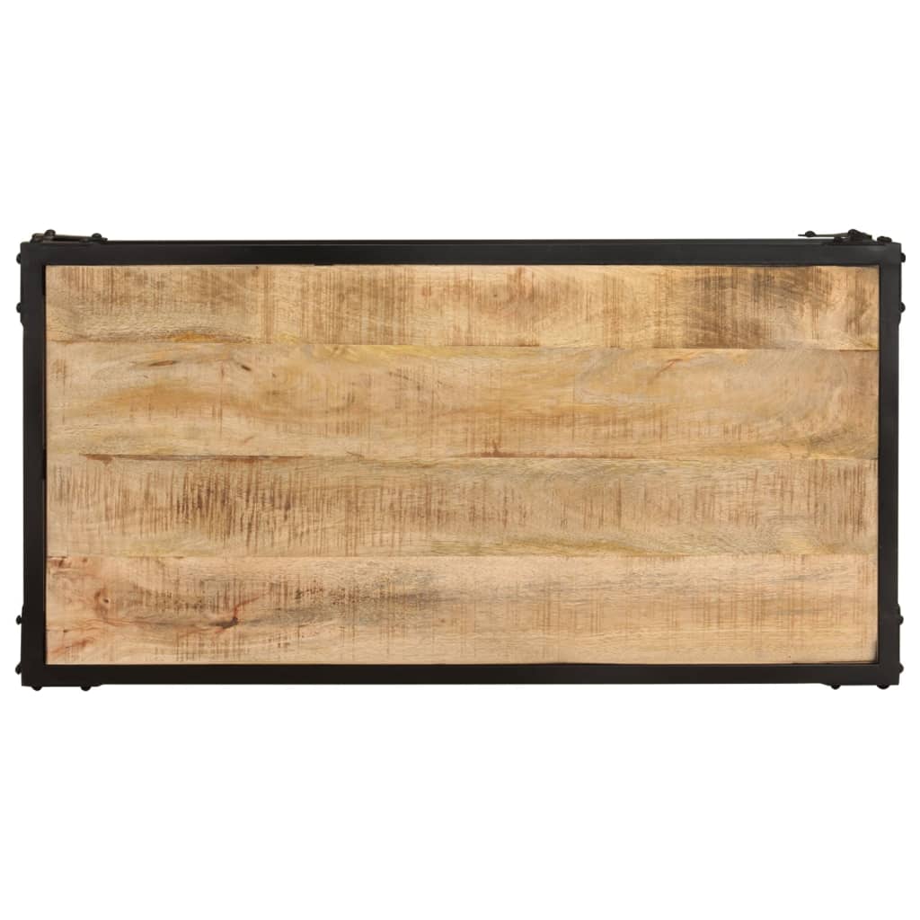 Tavolino da Salotto 90x45x35 cm Legno Massello di Mango Grezzo