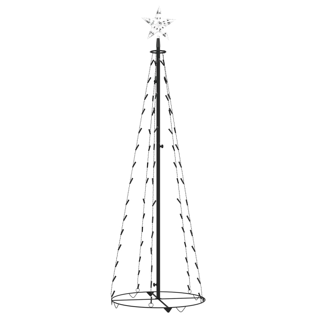 Albero di Natale a Cono con 84 LED Bianco Freddo 50x120 cm