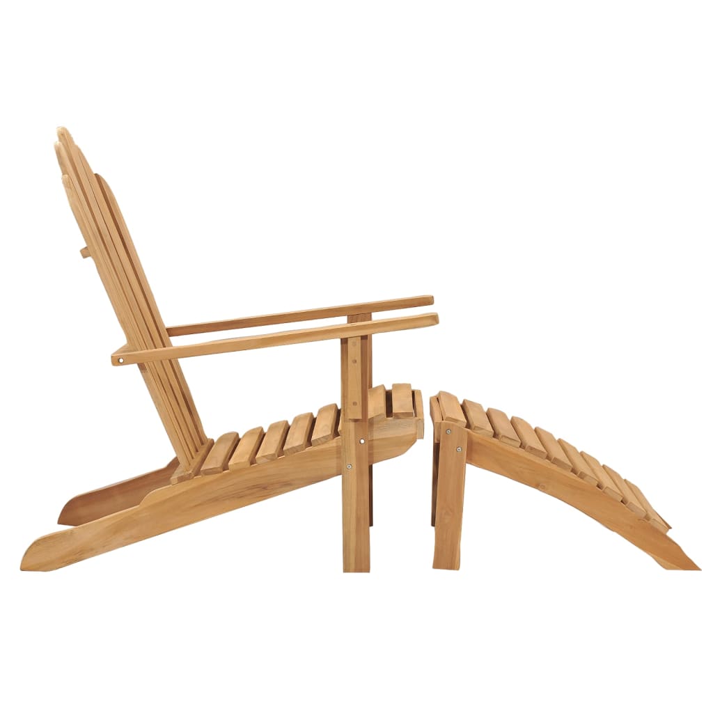 Sedie Adirondack con Poggiapiedi 2 pz in Legno Massello di Teak