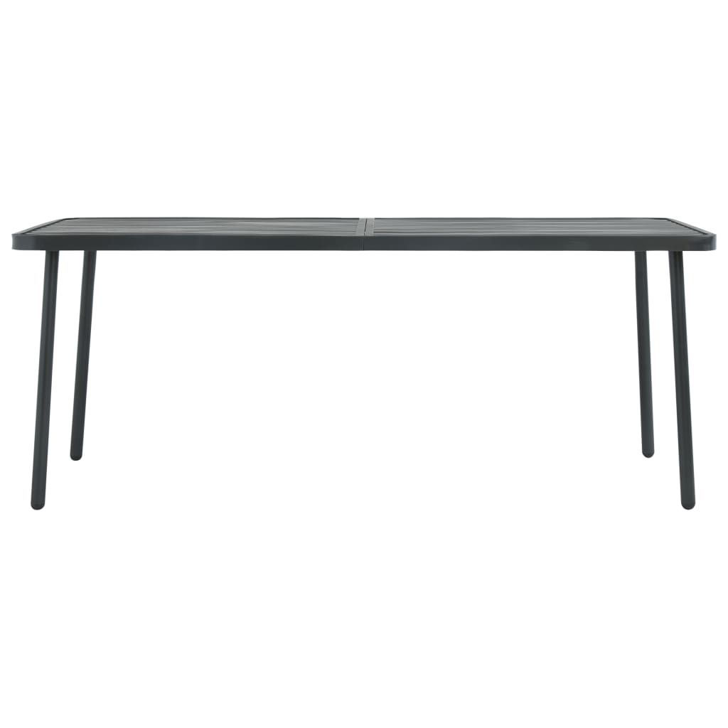 Set Mobili da Pranzo per Giardino 7 pz in Acciaio Grigio Scuro