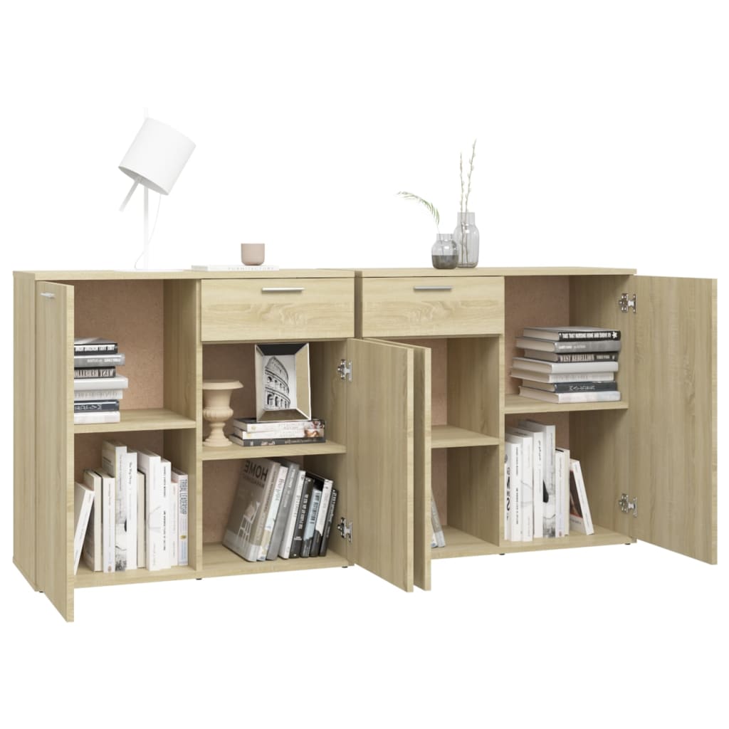 Credenza Rovere Sonoma 160x36x75 cm in Legno Multistrato