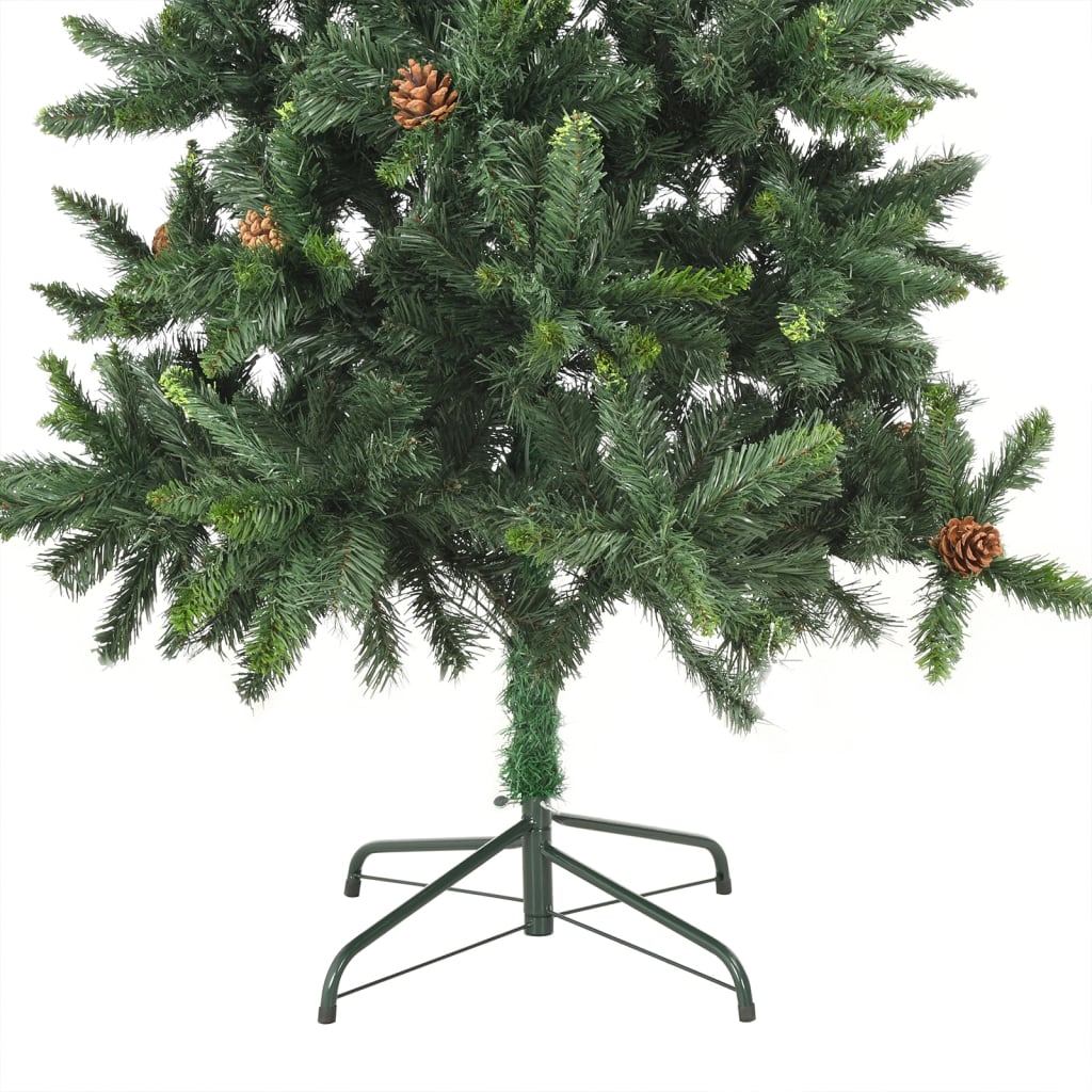 Albero di Natale Preilluminato con Pigne Verde 180 cm