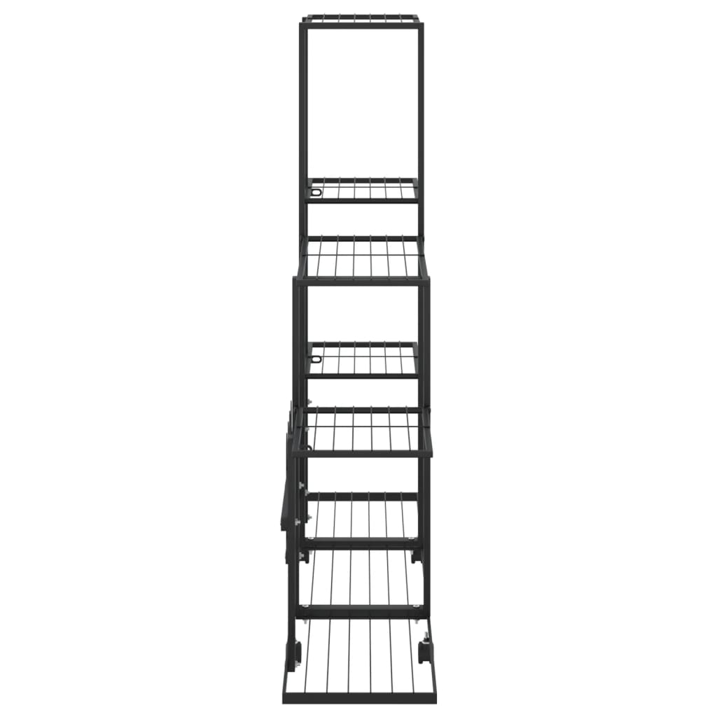 Portapiante con Ruote 94,5x25x92,5 cm Nero in Metallo
