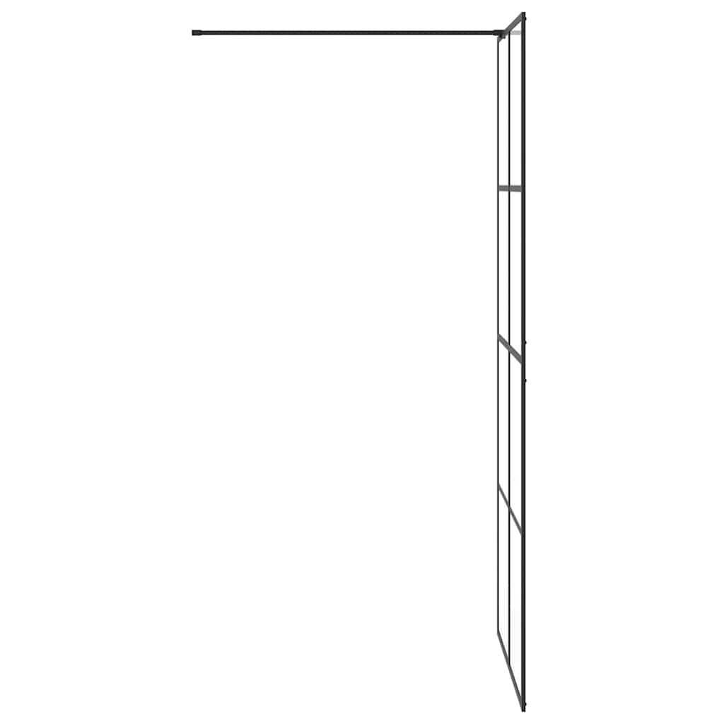 Parete per Doccia Walk-in Vetro Trasparente ESG 90x195 cm Nera