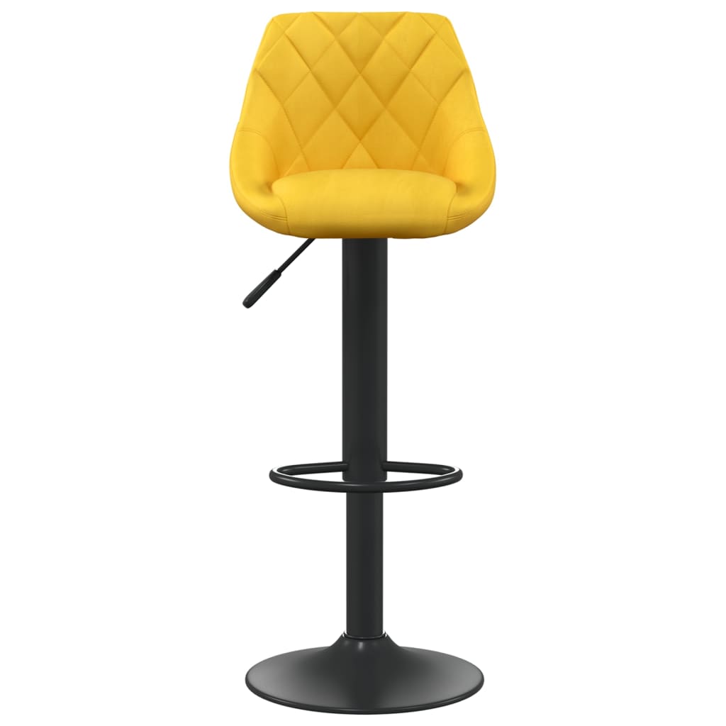 Sgabelli da Bar 2 pz Giallo Senape in Velluto
