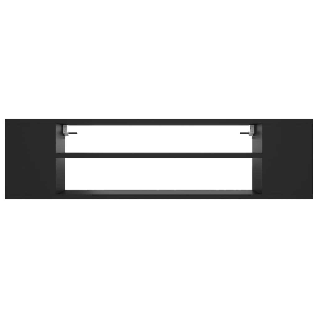 Mobile Porta TV Pensile Nero 100x30x26,5 cm Legno Multistrato